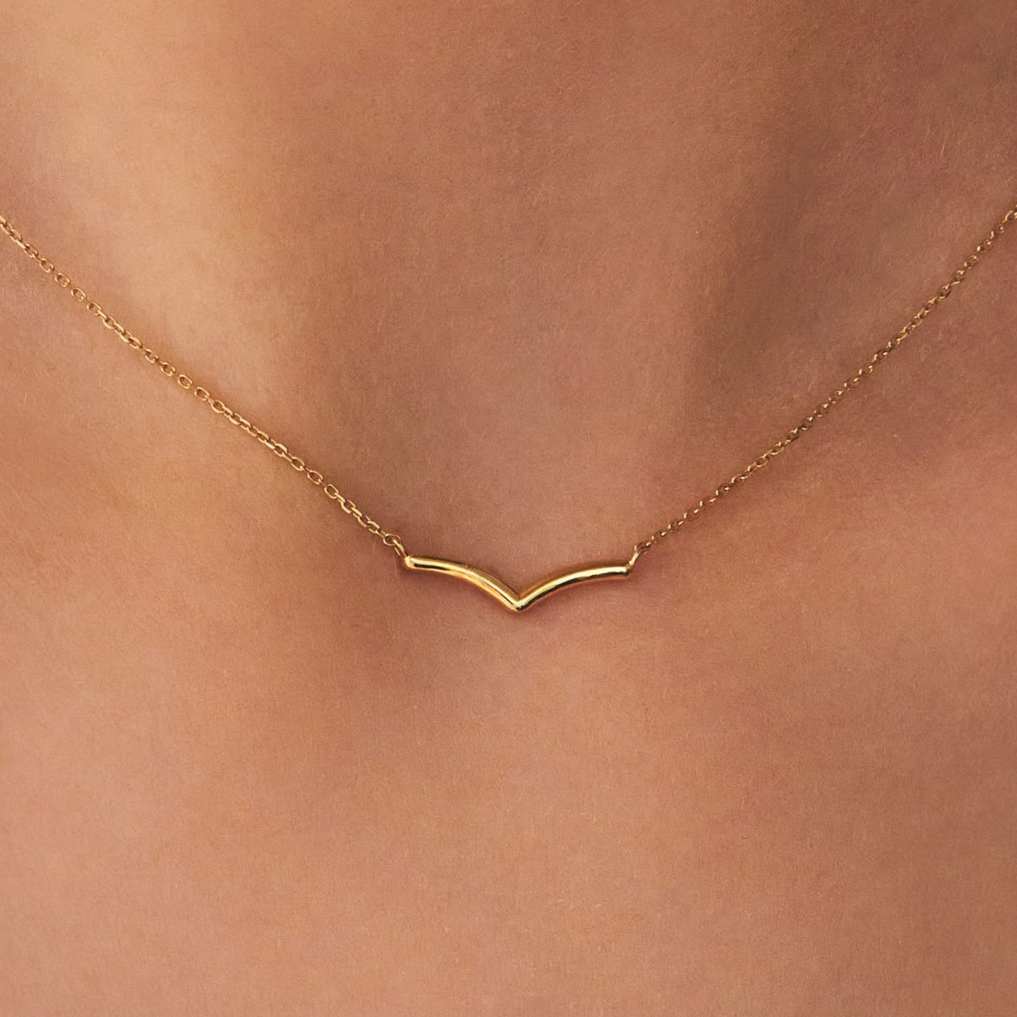 K14 K18 スリック Vライン ネックレス / 14K 18K Slick Vline Necklace