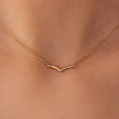 K14 K18 スリック Vライン ネックレス / 14K 18K Slick Vline Necklace