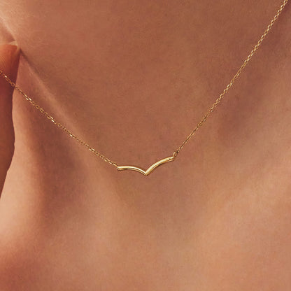 K14 K18 スリック Vライン ネックレス / 14K 18K Slick Vline Necklace