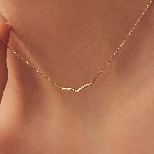 K14 K18 スリック Vライン ネックレス / 14K 18K Slick Vline Necklace