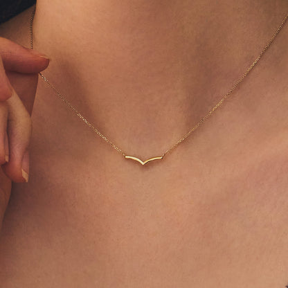 K14 K18 スリック Vライン ネックレス / 14K 18K Slick Vline Necklace