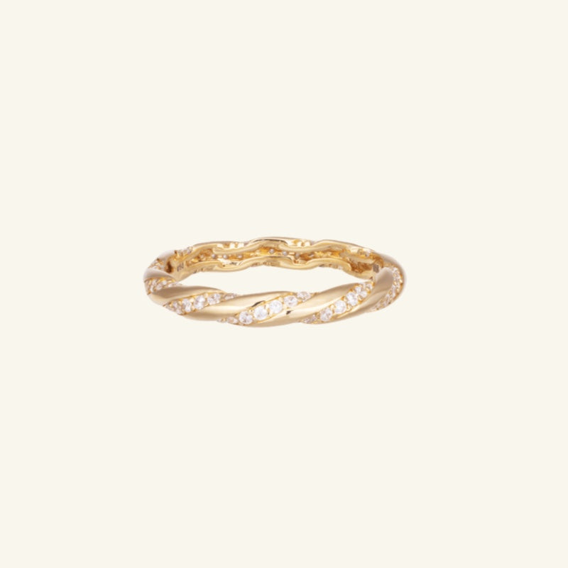 K14 K18 ボリューム ツイスト セッティング リング / 14K 18K Volume Twist Setting Ring