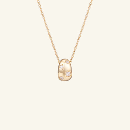 K14 K18 ファンシー オーバル ペンダント ネックレス / 14K 18K Fancy Oval Pendant Necklace