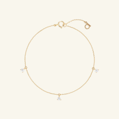 K14 K18 プチ ドロップ ストーン ブレスレット / 14K 18K Petit Drop Stone Bracelet