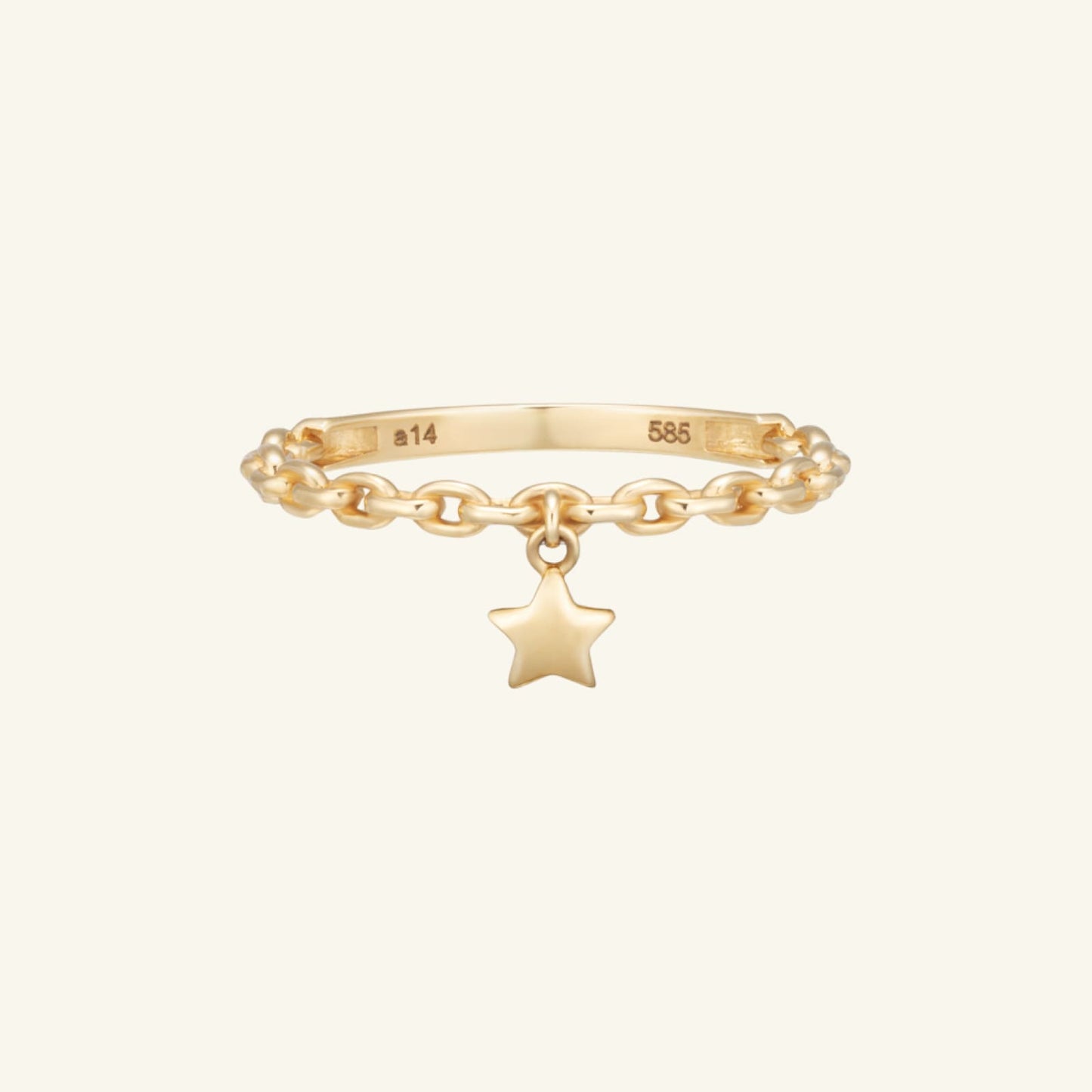 K14 K18 スター バルーン チェーン リング / 14K 18K Star Balloon Chain Ring