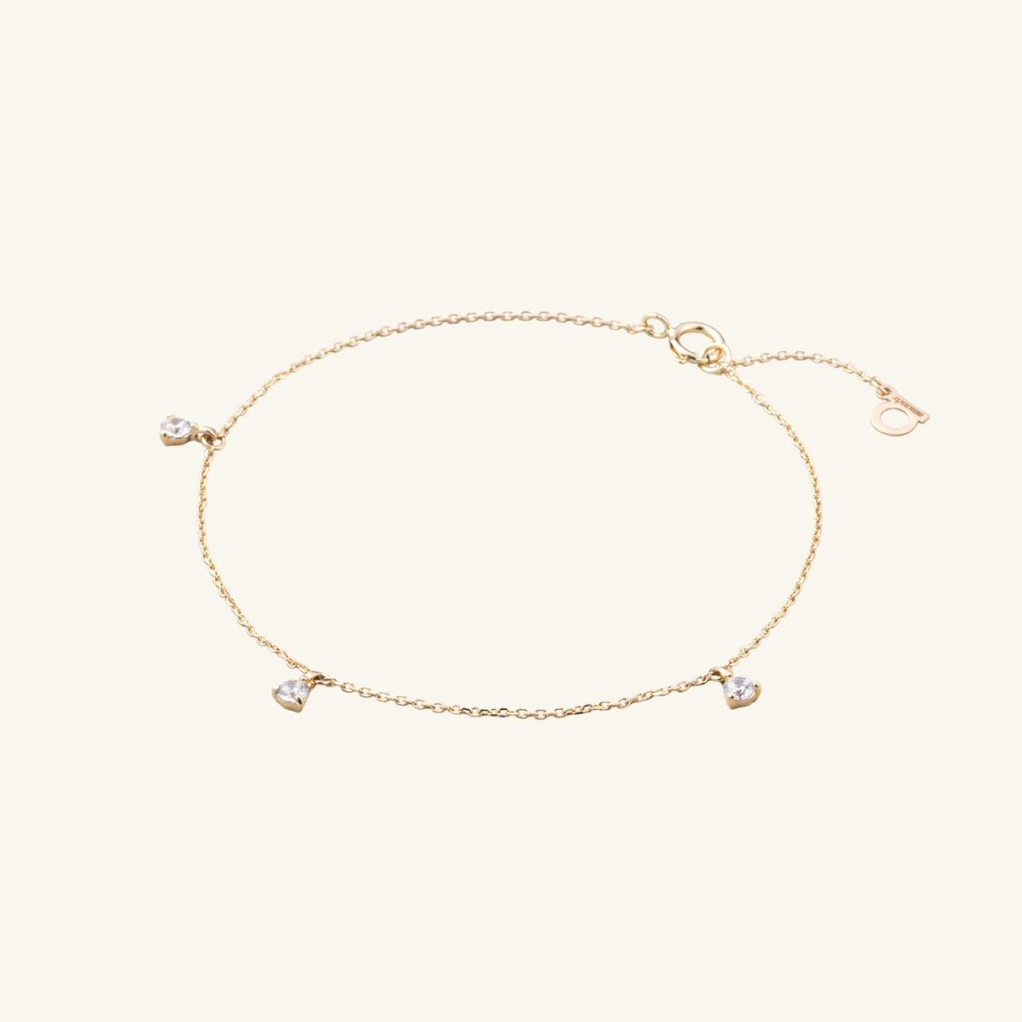 K14 K18 プチ ドロップ ストーン ブレスレット / 14K 18K Petit Drop Stone Bracelet