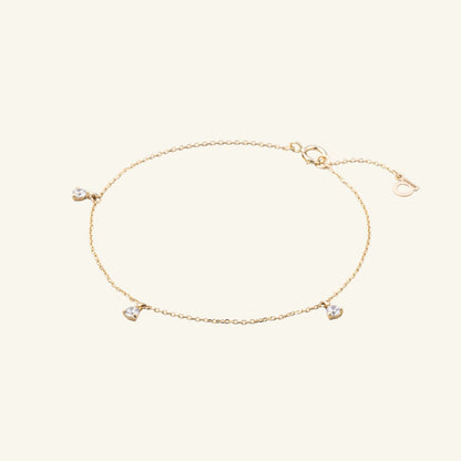 K14 K18 プチ ドロップ ストーン ブレスレット / 14K 18K Petit Drop Stone Bracelet