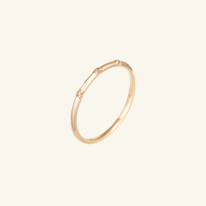 K14 K18 コニャックダイヤ ポイント スリム リング / 14K 18K Cognac Diamond Point Slim Ring