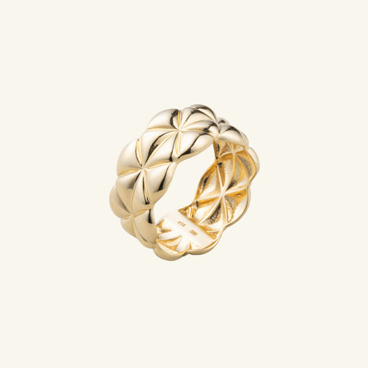 K14 K18 シグネチャー ラージ キルティング リング / 14K 18K Signature Large Quilting Ring