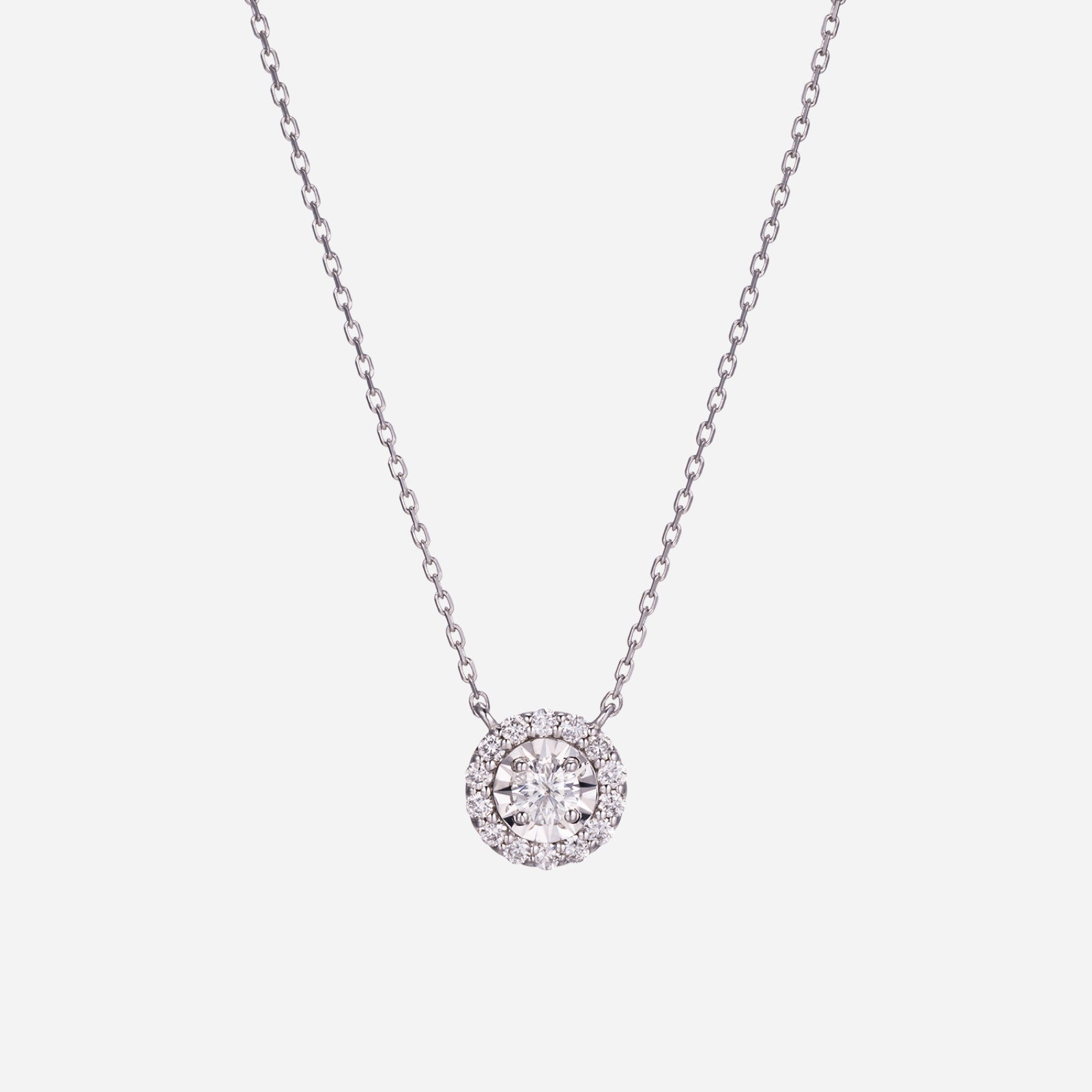 K14 K18 0.5カラット 天然 ダイヤモンド ネックレス：ホワイト / 14K 18K 0.5 Carat Natural Diamond Necklace - White
