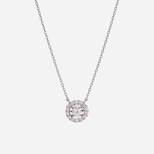 K14 K18 0.5カラット 天然 ダイヤモンド ネックレス：ホワイト / 14K 18K 0.5 Carat Natural Diamond Necklace - White