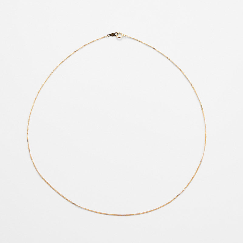 K14 イエロー ゴールド ベーシック レイヤード カーブ チェーン ネックレス / 14K Yellow Gold Basic Layered Curved Chain Necklace