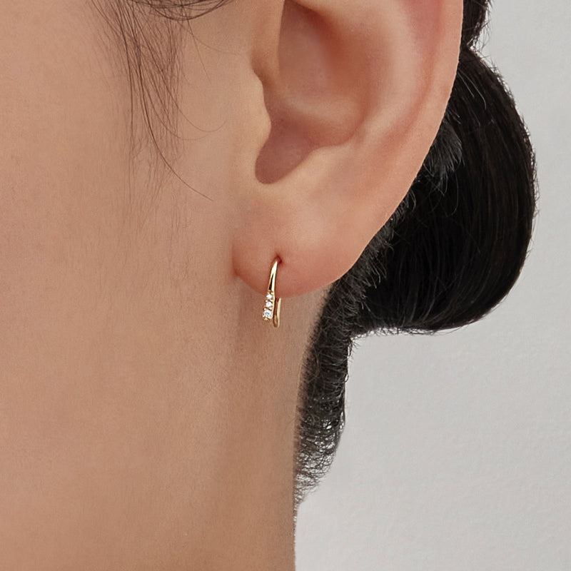 K14 ウェーブ フック ピアス / 14K Wave Hook Earrings