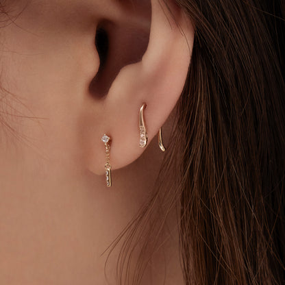 K14 ウェーブ フック ピアス / 14K Wave Hook Earrings