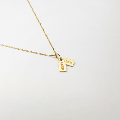 K14 グッドラック タグ ネックレス / 14K Good Luck Tag Necklace