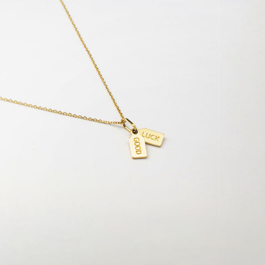 K14 グッドラック タグ ネックレス / 14K Good Luck Tag Necklace