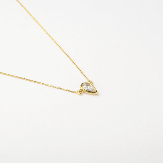 K14 エッジ しずく ストーン ネックレス / 14K Edge Waterdrop Stone Necklace