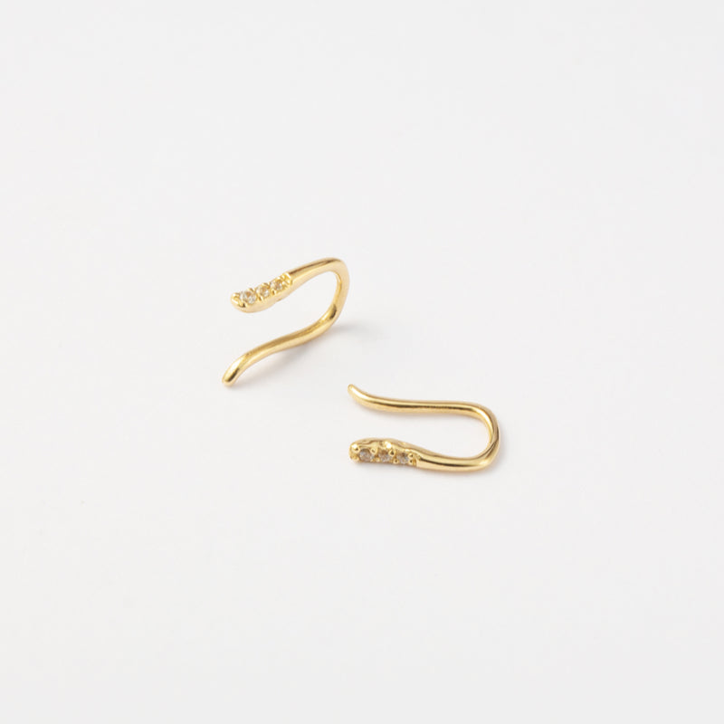 K14 ウェーブ フック ピアス / 14K Wave Hook Earrings