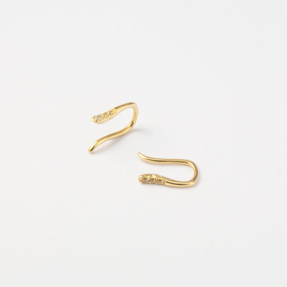 K14 ウェーブ フック ピアス / 14K Wave Hook Earrings