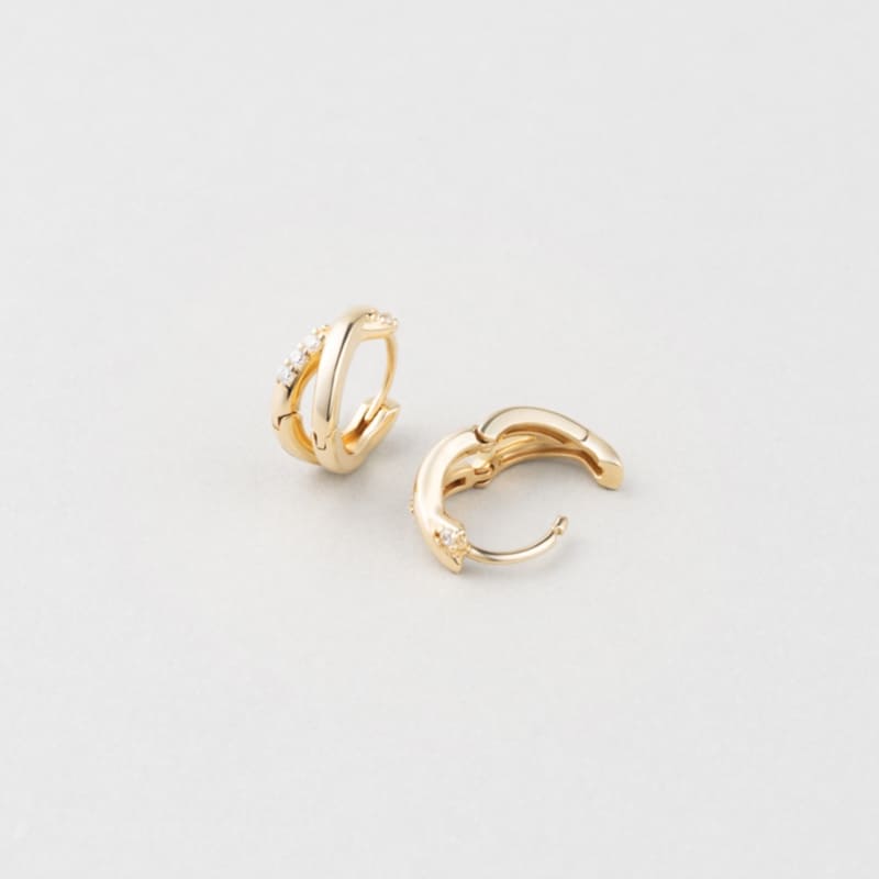 K14 クロス スティック ワンタッチ ピアス / 14K Cross Stick One-Touch Earrings