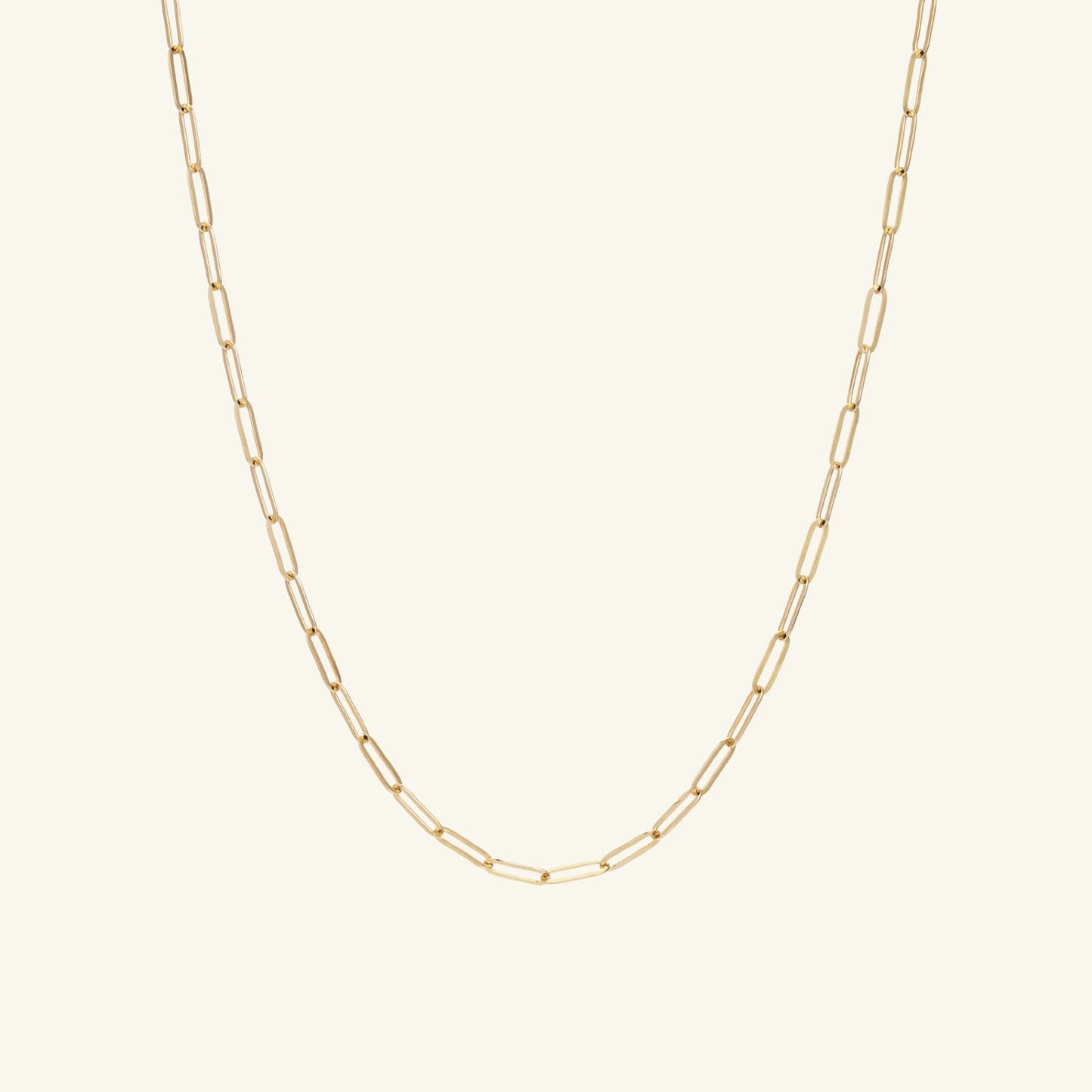 K14 フラット クリップ チェーン ネックレス / 14K Flat Clip Chain Necklace