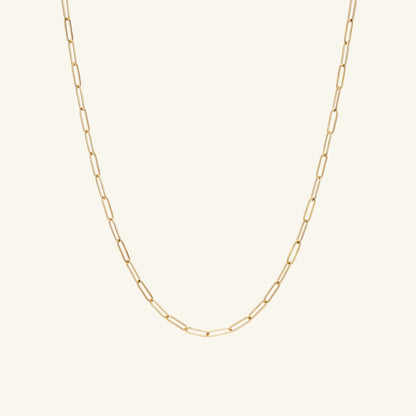 K14 フラット クリップ チェーン ネックレス / 14K Flat Clip Chain Necklace