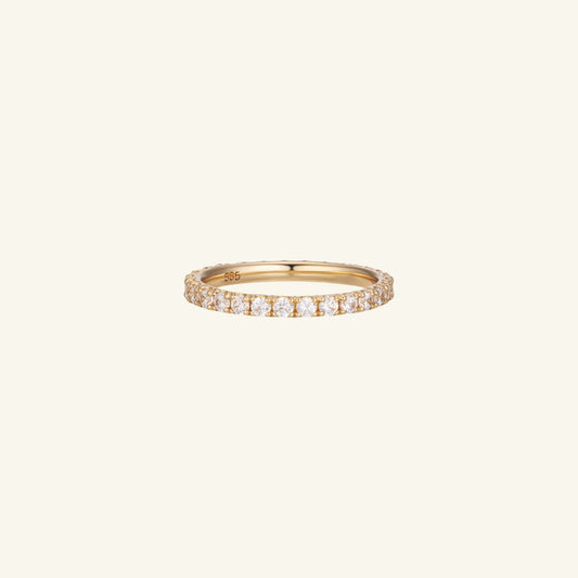 K14 デイリー ホワイト ストーン ミディアム エタニティリング/ 14K Daily White Stone Medium Eternity Ring