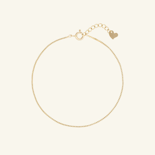 K14 スリム ボックス チェーン ブレスレット / 14K Slim Box Chain Bracelet