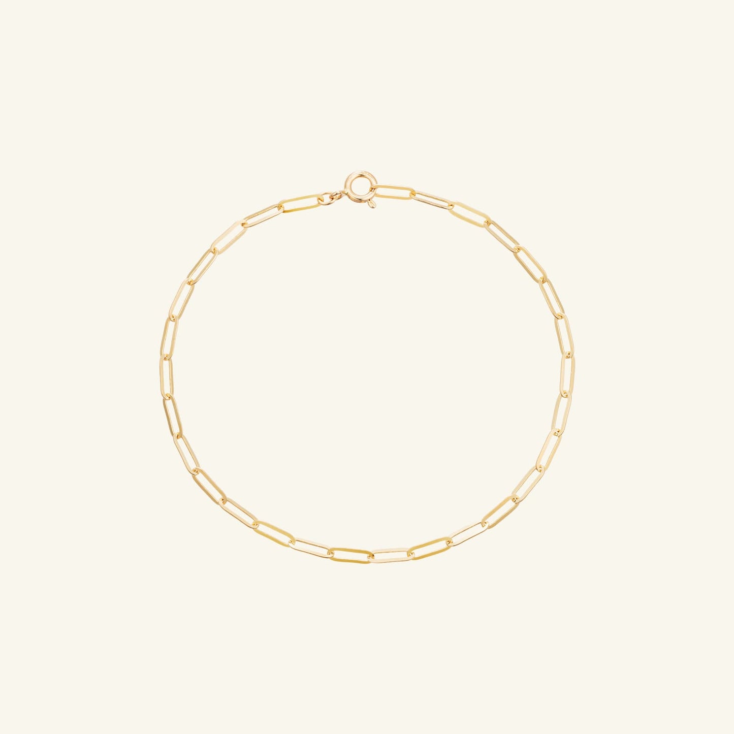 K14 フラット クリップ チェーン ブレスレット / 14K Flat Clip Chain Bracelet