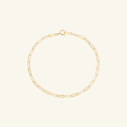 K14 フラット クリップ チェーン ブレスレット / 14K Flat Clip Chain Bracelet