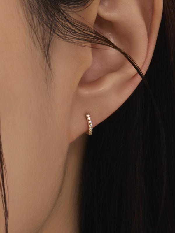 K14 フラット ストーン ワンタッチ ピアス [シングル] / 14K Flat Stone One Touch Earring [Single]