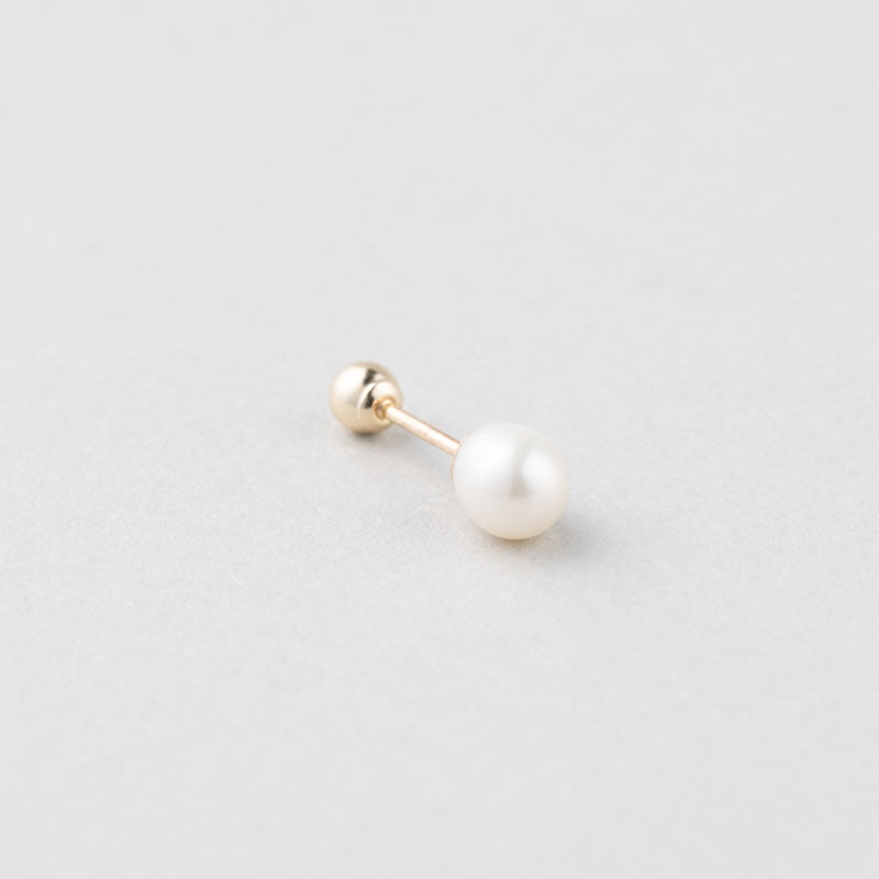 K14 Natural Freshwater Pearl Screw-Back Earring [Single]