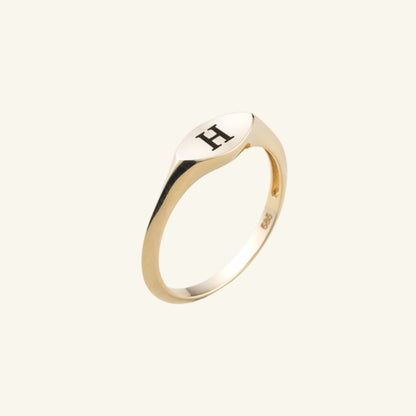 K14 スリム オーヴァル シグネット リング / 14K Slim Oval Signet Ring