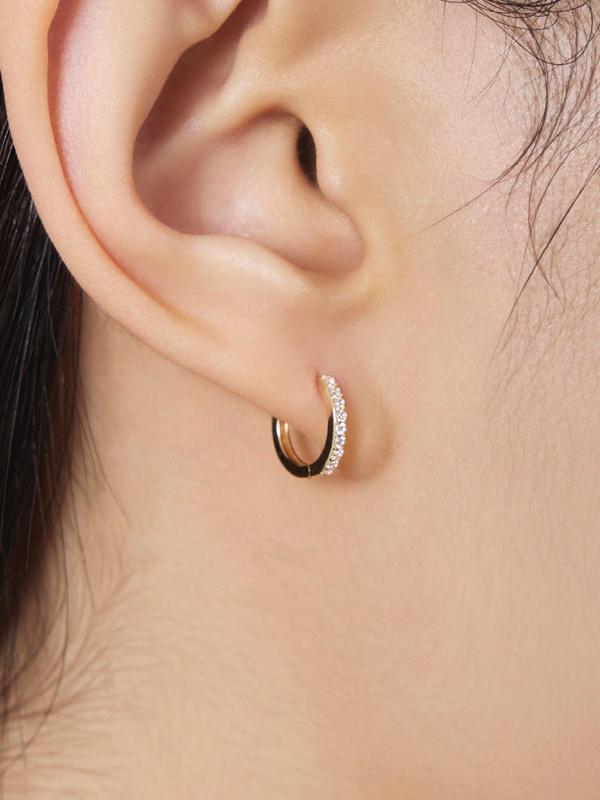 K14 フラット ストーン ワンタッチ ピアス [シングル] / 14K Flat Stone One Touch Earring [Single]