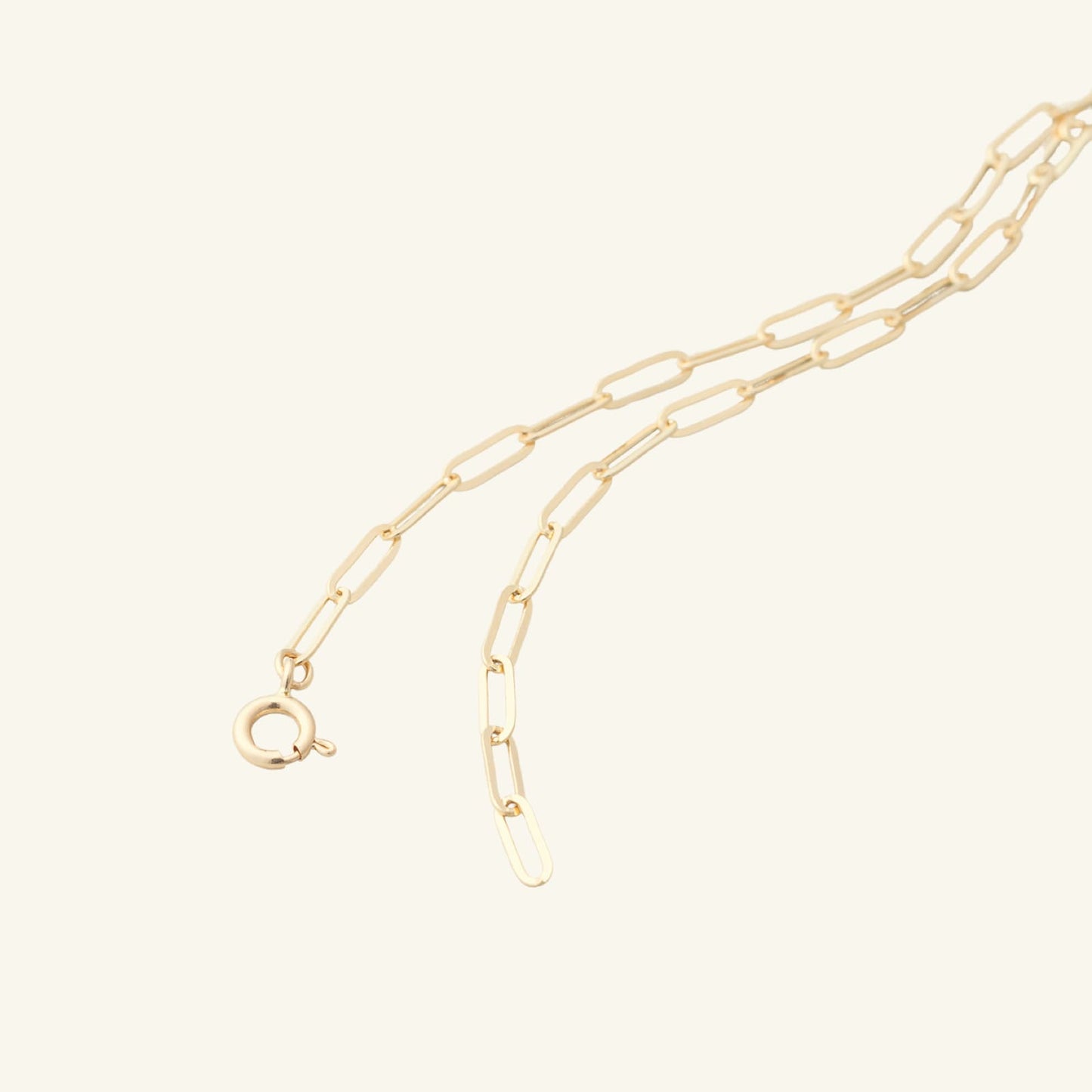 K14 フラット クリップ チェーン ブレスレット / 14K Flat Clip Chain Bracelet