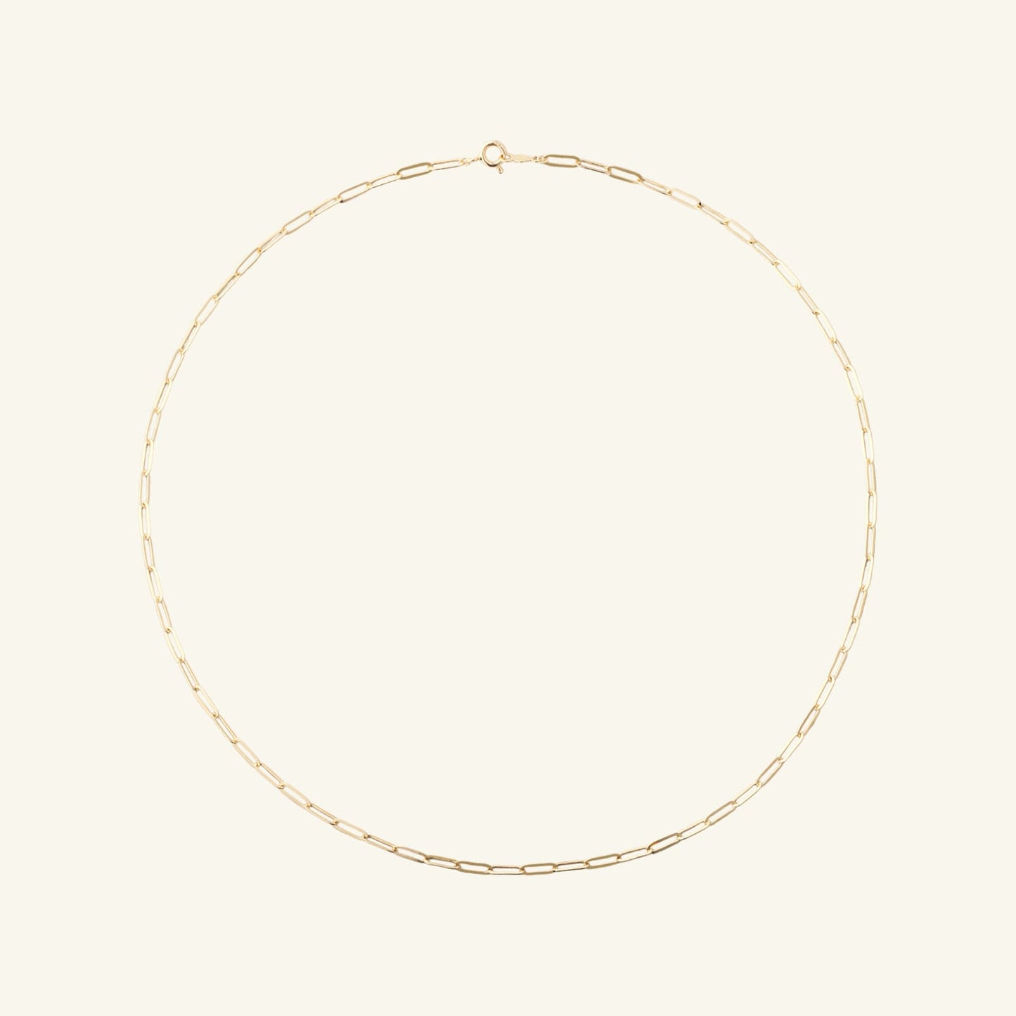 K14 フラット クリップ チェーン ネックレス / 14K Flat Clip Chain Necklace