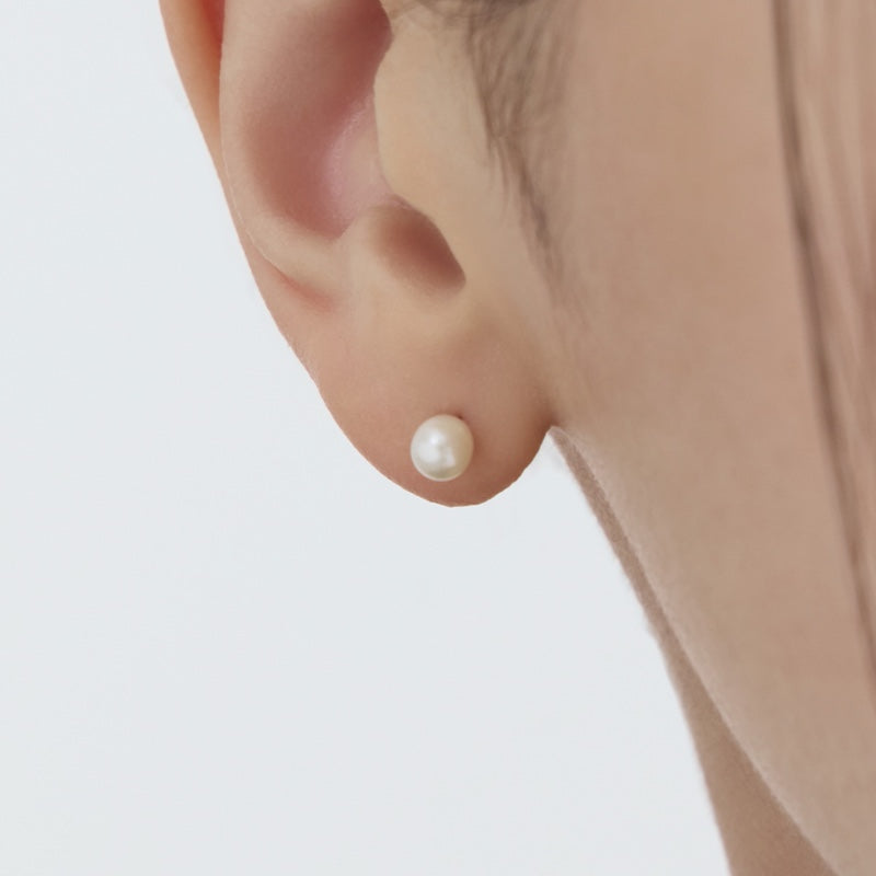 K14 Natural Freshwater Pearl Screw-Back Earring [Single]