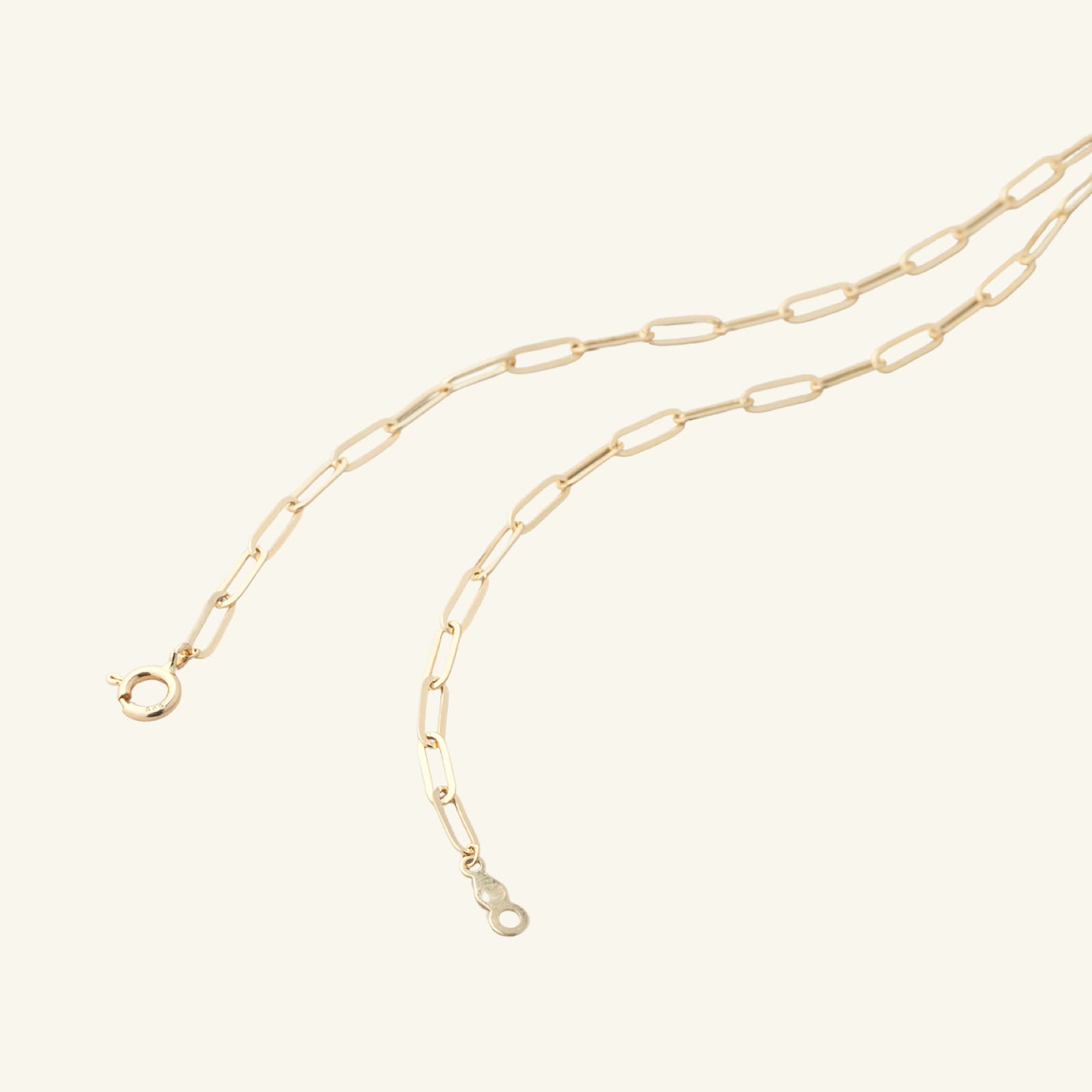 K14 フラット クリップ チェーン ネックレス / 14K Flat Clip Chain Necklace