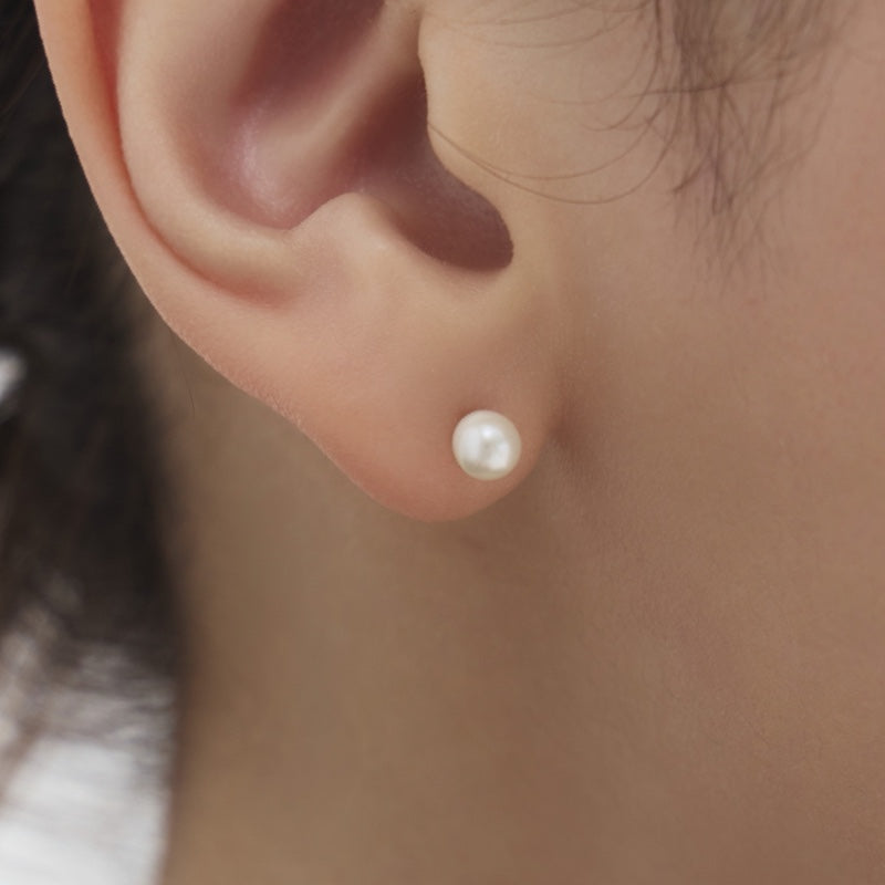 K14 Natural Freshwater Pearl Screw-Back Earring [Single]