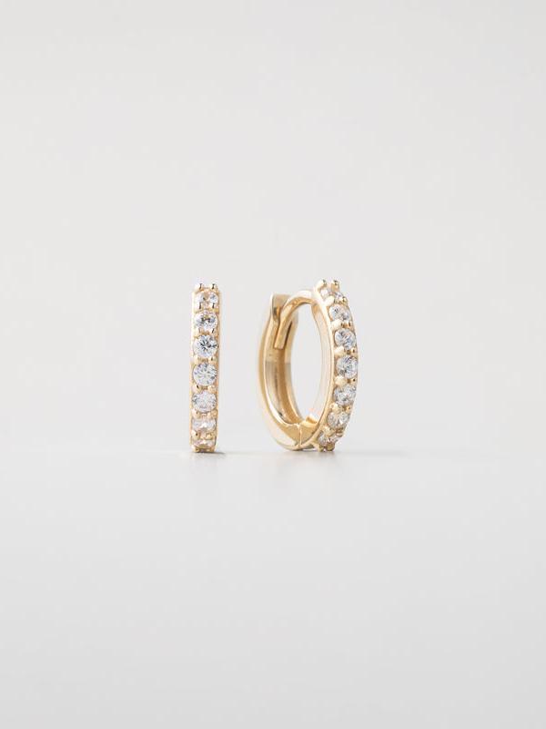 K14 フラット ストーン ワンタッチ ピアス [シングル] / 14K Flat Stone One Touch Earring [Single]