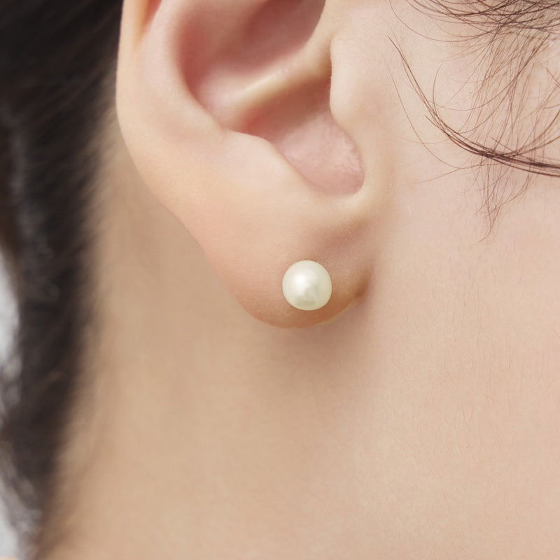 K14 Natural Freshwater Pearl Screw-Back Earring [Single]