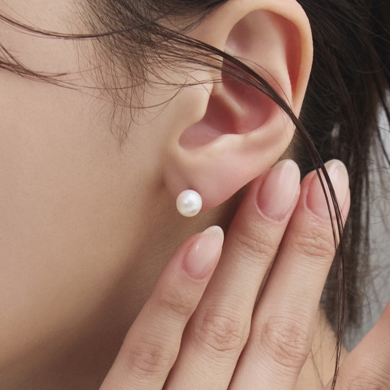 K14 Natural Freshwater Pearl Screw-Back Earring [Single]