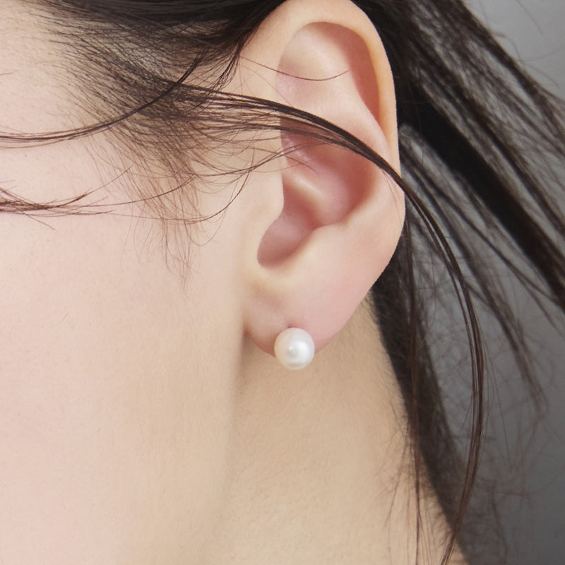K14 Natural Freshwater Pearl Screw-Back Earring [Single]