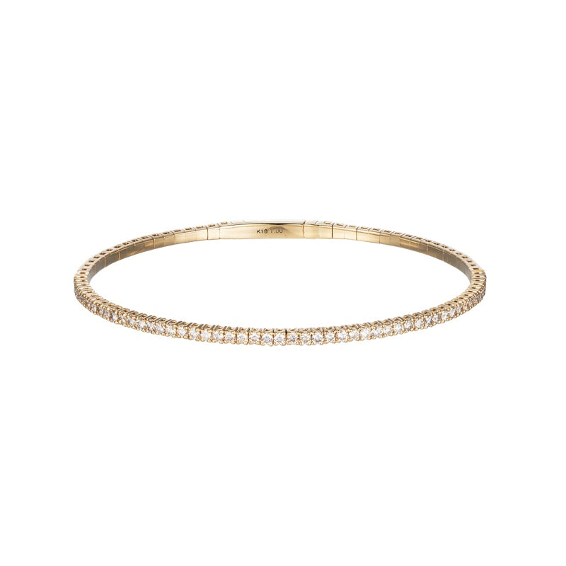 K18 天然 ダイヤモンド テニス テンション バングル / 18K Natural Diamond Tennis Tension Bangle