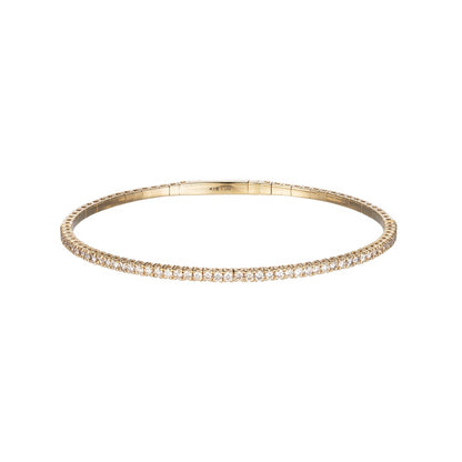 K18 天然 ダイヤモンド テニス テンション バングル / 18K Natural Diamond Tennis Tension Bangle