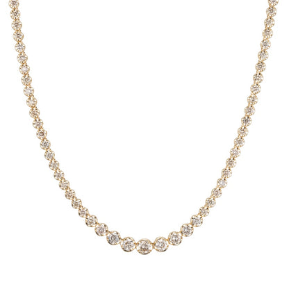 K18 天然 ダイヤモンド テニス グラデーション ネックレス / 18K Natural Diamond Crown Gradation Necklace