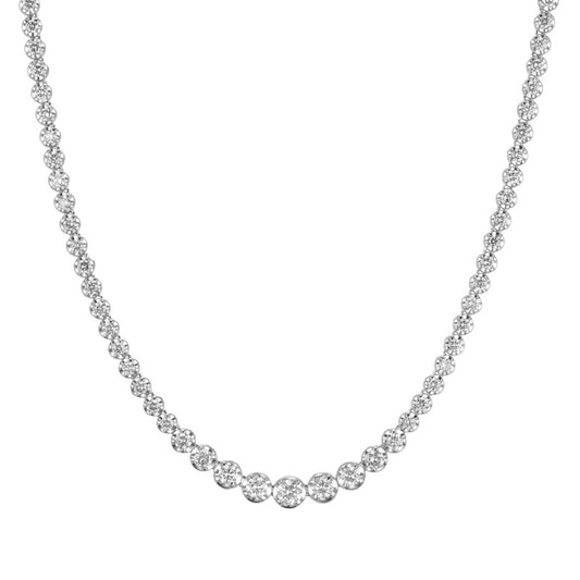 K18 天然 ダイヤモンド テニス グラデーション ネックレス / 18K Natural Diamond Crown Gradation Necklace