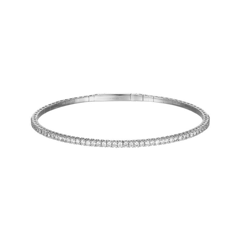 K18 天然 ダイヤモンド テニス テンション バングル / 18K Natural Diamond Tennis Tension Bangle