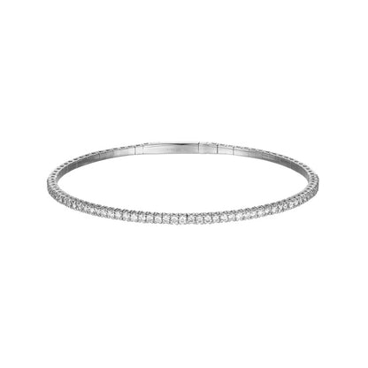 K18 天然 ダイヤモンド テニス テンション バングル / 18K Natural Diamond Tennis Tension Bangle