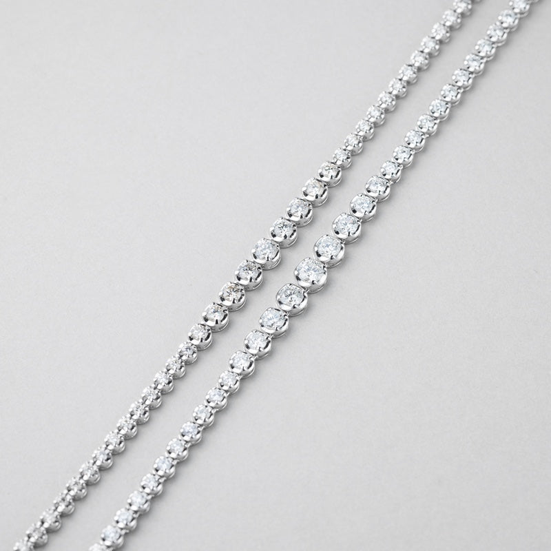 K18 天然 ダイヤモンド テニス グラデーション ネックレス / 18K Natural Diamond Crown Gradation Necklace